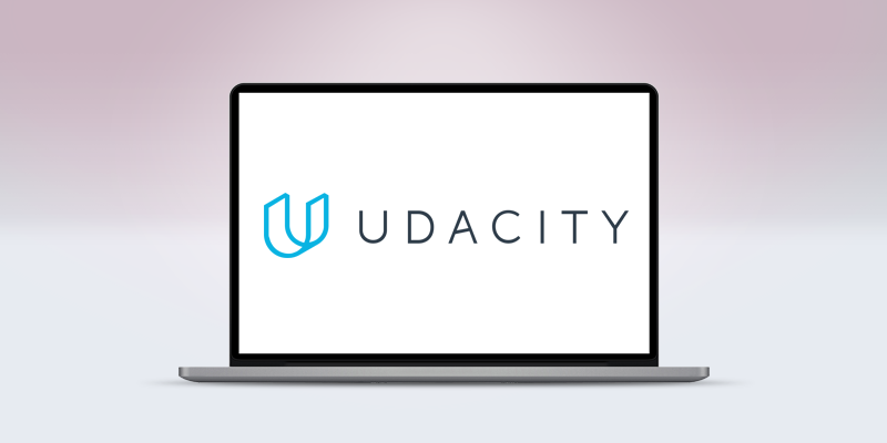 Logo di Udacity sullo schermo di un computer portatile