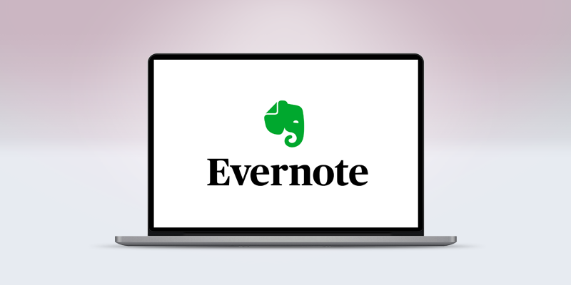 Logo di Evernote sullo schermo di un computer portatile