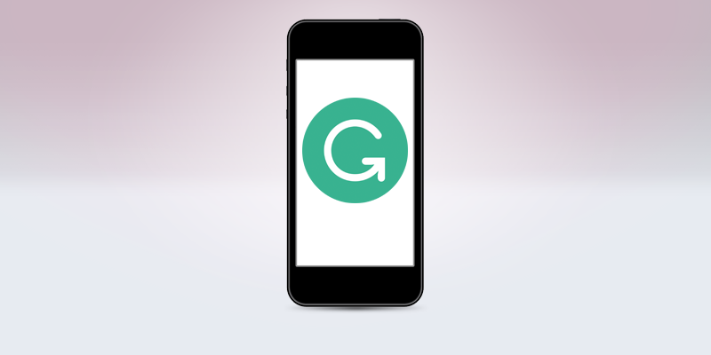 Logo di Grammarly sullo schermo di uno smartphone